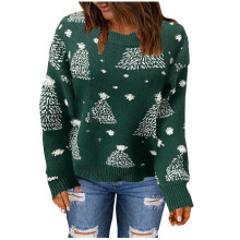 (green/2, S) EINCcm Christmas Sweater for Women Long Sleeve Knit Fall Winter Crewneck Pullover Xmas Fair Isle Sweater Clothes