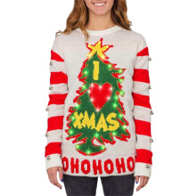 (white, S) MERSARIPHY Women Christmas Sweater Long Sleeve Round Neck Knitting Loose Pullover Tops