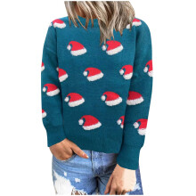 (green, M) Frostluinai Christmas Sweaters for Women Long Sleeve Crew Neck Casual Pullover Cute Graphic Knit Pullover Comfortable Xmas Party Sweaters