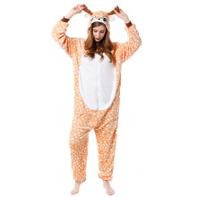 (orange, S) Fanxing Clearance Deals Women Cute Panda Onesies Animal Plush Homewear Loose Casual Fit Pajamas Fleece Jumpsuit Sleepwear