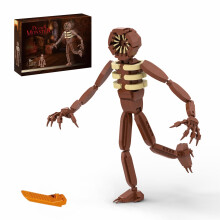 (Brown) 6 Sets Horror Game Building Block,Door Monster Building Boy Toys Figures Seek Screech Building Blocks Toy Ornament for Birthday(302Pcs)