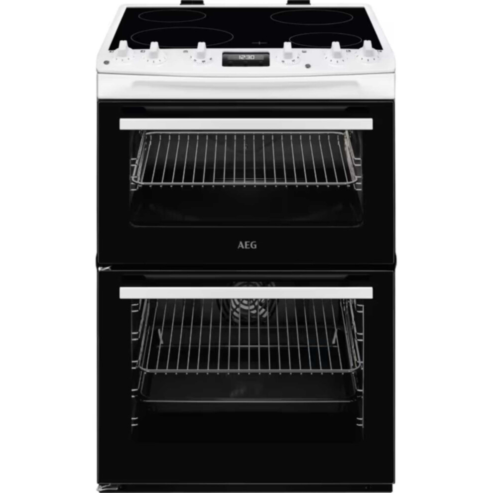 AEG CCX6540ACW 116L Built-in Double Oven with 4 Ceramic Hobs - White
