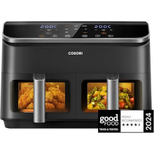 COSORI Dual Air Fryer, 8.5L Family Capacity, 8-In-1, 2 Non-Stick Drawers with Visible Window, 2 Accessories, Energy Saving, 50+ Online Recipes