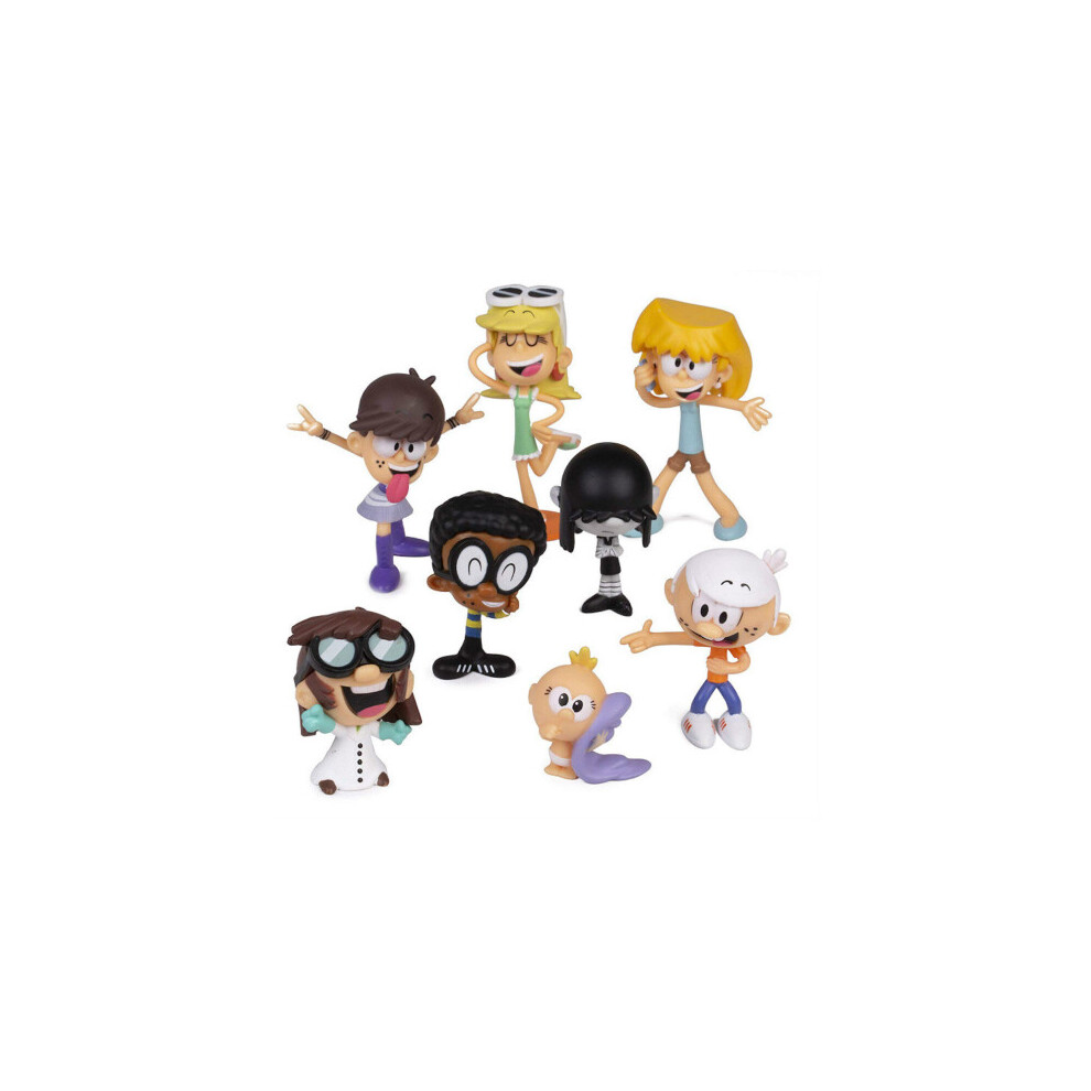 Bonxaif 8Pcs The Loud House Figure Toy Lovely Anime Doll Model