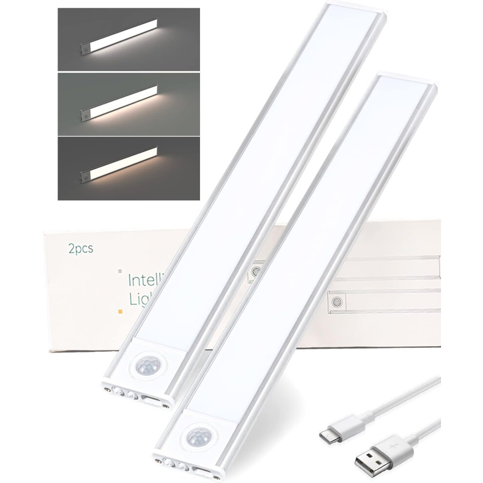 LED Motion Sensor Cabinet Light, 3 Colors, 4 Modes Night Light Magnetic Motion Activated Light, Under Counter Closet Lighting