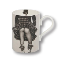 Cheeky Scottish True Scotsman Kilted Highland Swing Mug in Grey