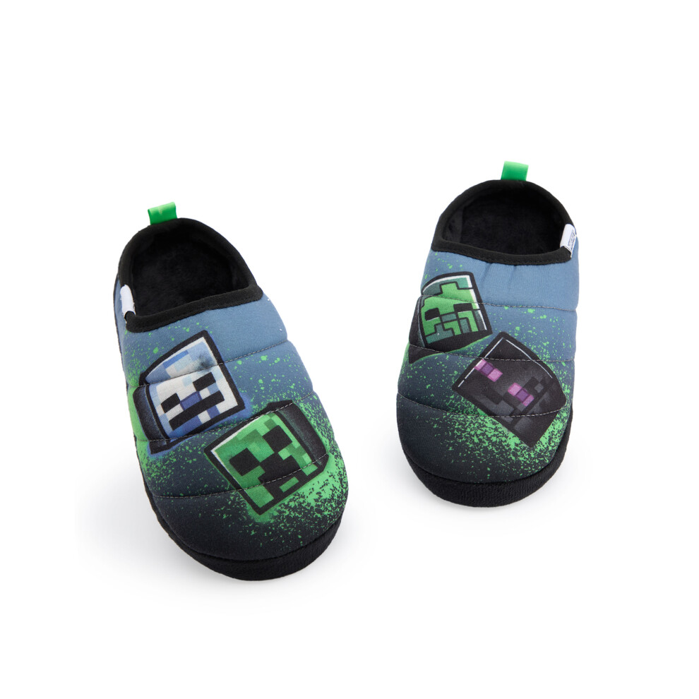 (1 UK Child) Minecraft Slip On Loafer Slippers (Boys Multicoloured)