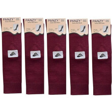 (4-7 Years, Burgundy) Panzy 5 Pairs Children's Knee High School Cotton Rich Socks, Plain Design, Durable & Comfortable