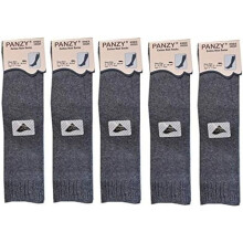 (11-14 Years, Grey) Panzy 5 Pairs Children's Knee High School Cotton Rich Socks, Plain Design, Durable & Comfortable