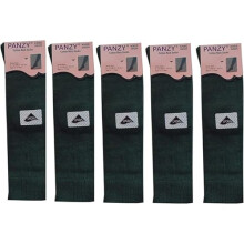 (4-7 Years, Bottle Green) Panzy 5 Pairs Children's Knee High School Cotton Rich Socks, Plain Design, Durable & Comfortable