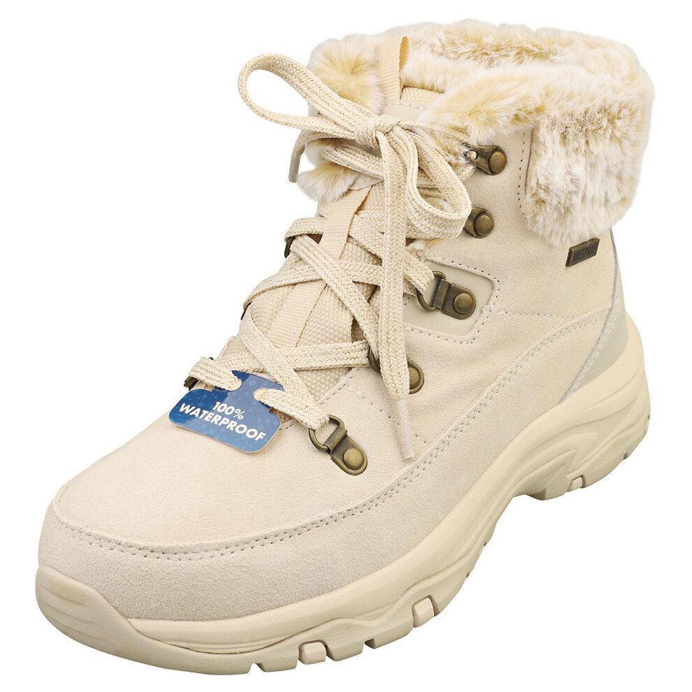 (5) Skechers Trego Snow Worries Waterproof Womens Fashion Boots in Natural