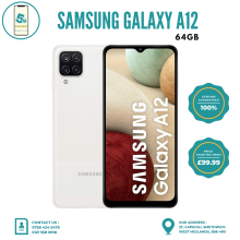 SAMSUNG Galaxy A12 - Smartphone 64GB, 4GB RAM, Dual Sim, White - Refurbished