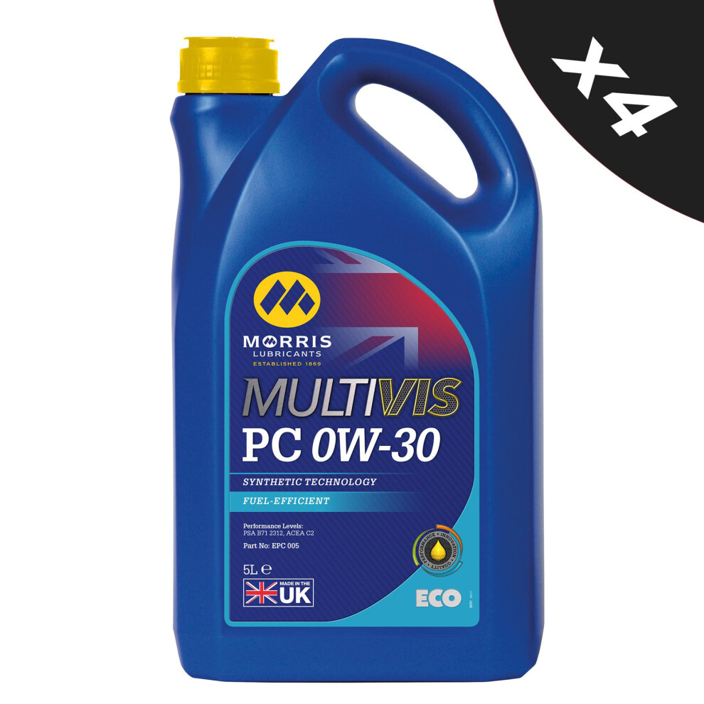 Morris 0W-30 Fully Synthetic Engine Oil Bluehdi Psa B71 2312 Acea C2 4X5l 5056820506517