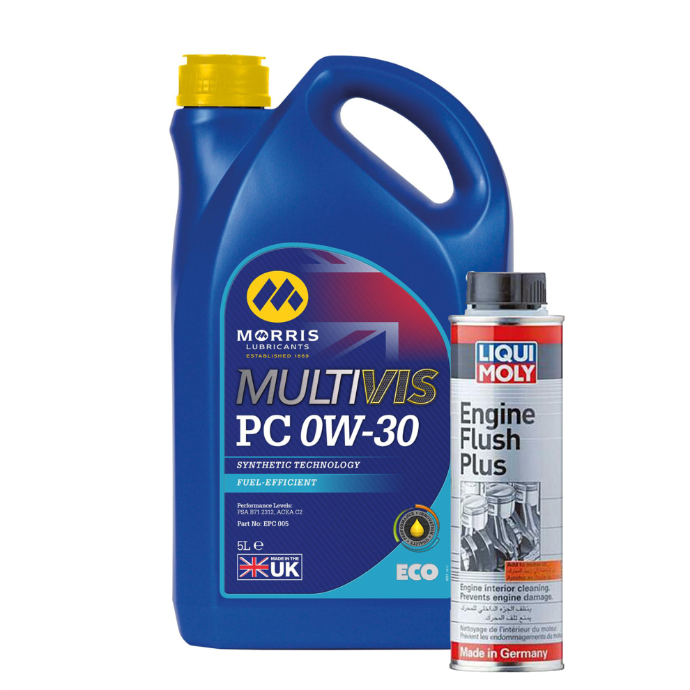 5L Morris 0W-30 Fully Synthetic Engine Oil Acea C2 + Engine Flush Plus 300Ml 5056820518916