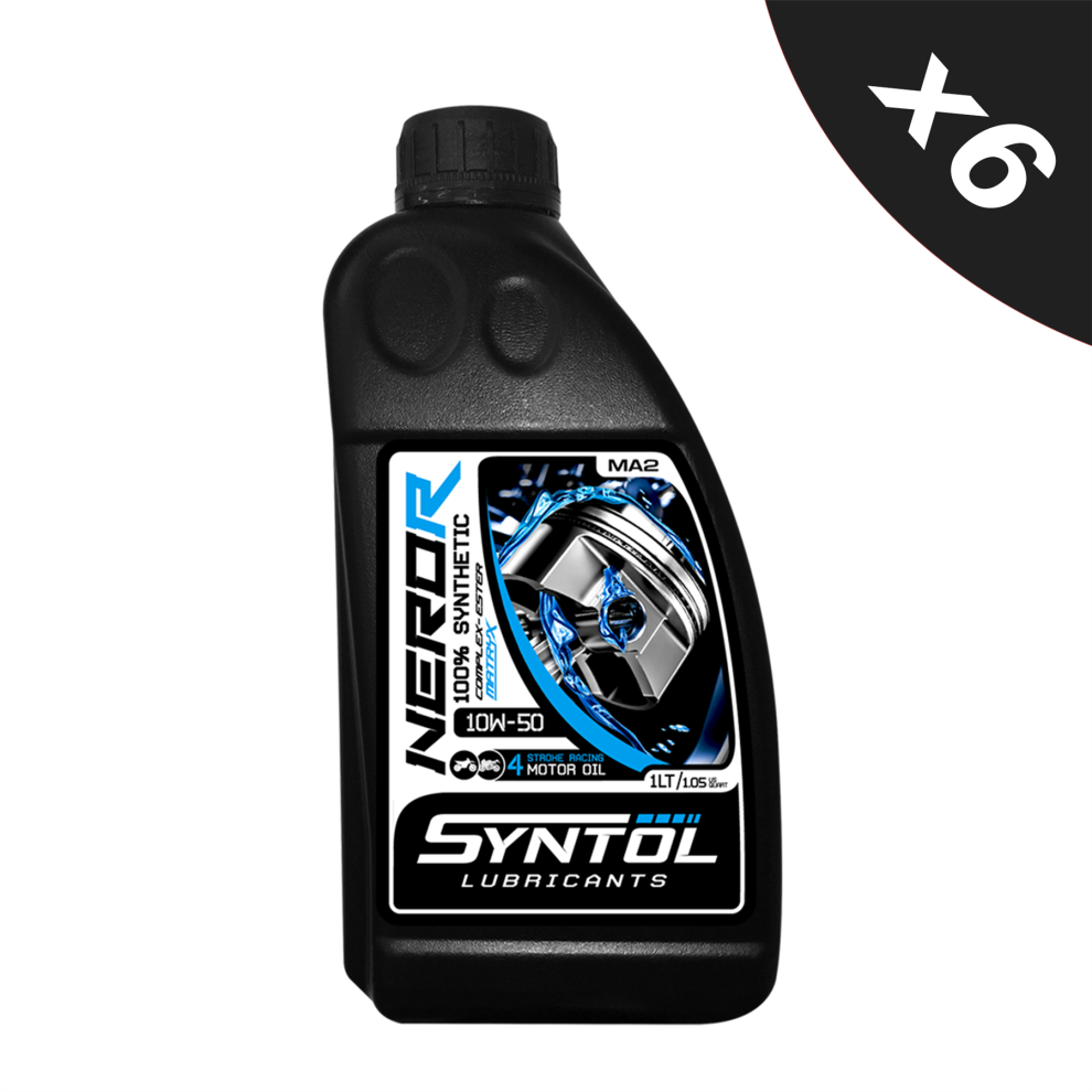 Syntol Nero-R 4T 10W-50 100% Synthetic Racing Motorcycle Engine Oil 6X1l 5056820508061