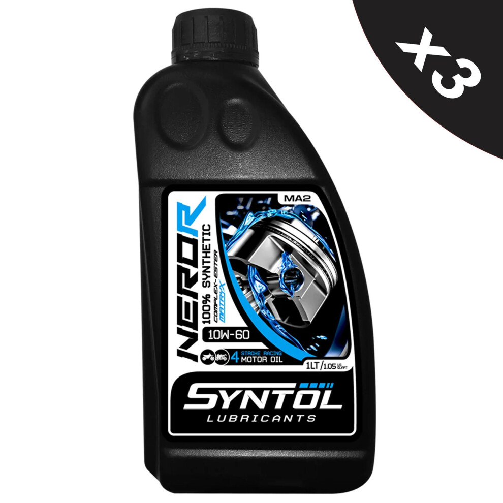 10W60 Motorcycle Oil Fully Synthetic 4 Stroke Jaso Ma Ma2 10W-60 Api Sn 3X1l 5056820508146