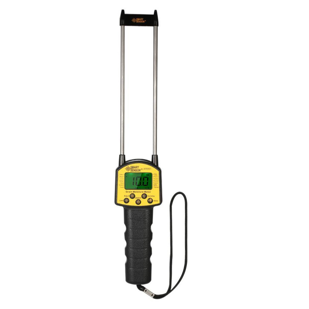 SMART SENSOR Handheld LCD Digital Grain Moisture Meter Hygrometer with Measuring Probe for Corn