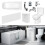 NES Home Nes Home 1700mm Bath, 550mm White Basin Vanity, Toilet, Taps & Front Panel 6