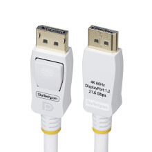 StarTech.com 6ft White VESA Certified DisplayPort 1.2 Cable with Latches - DisplayPort cable - DisplayPort to DisplayPor