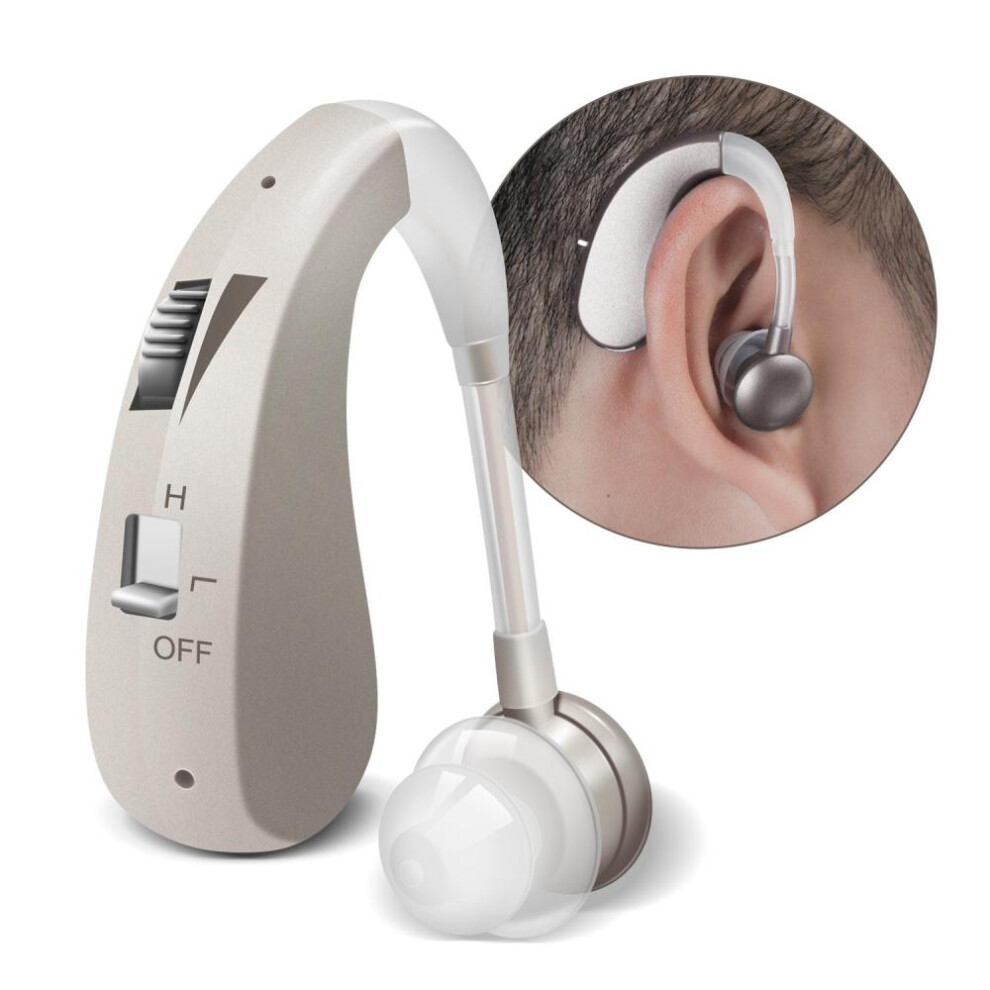 (Silver) Hearing Aids For Senior Mini Sound Amplifier Rechargable Wireless Earphones Invisible Ears First Aids Adjustment Tools