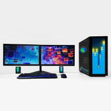 Dual Monitor Gaming PC Bundle i7 480 GB SSD 32 GB Ram GTX 3050 Wifi