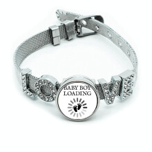 loading infant boys art deco  fashion Bracelet Wristband Crystal Love Adjustable Bangle