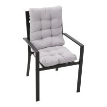 (Grey) 2 Pcs Outdoor Lounge Chair Cushion Set