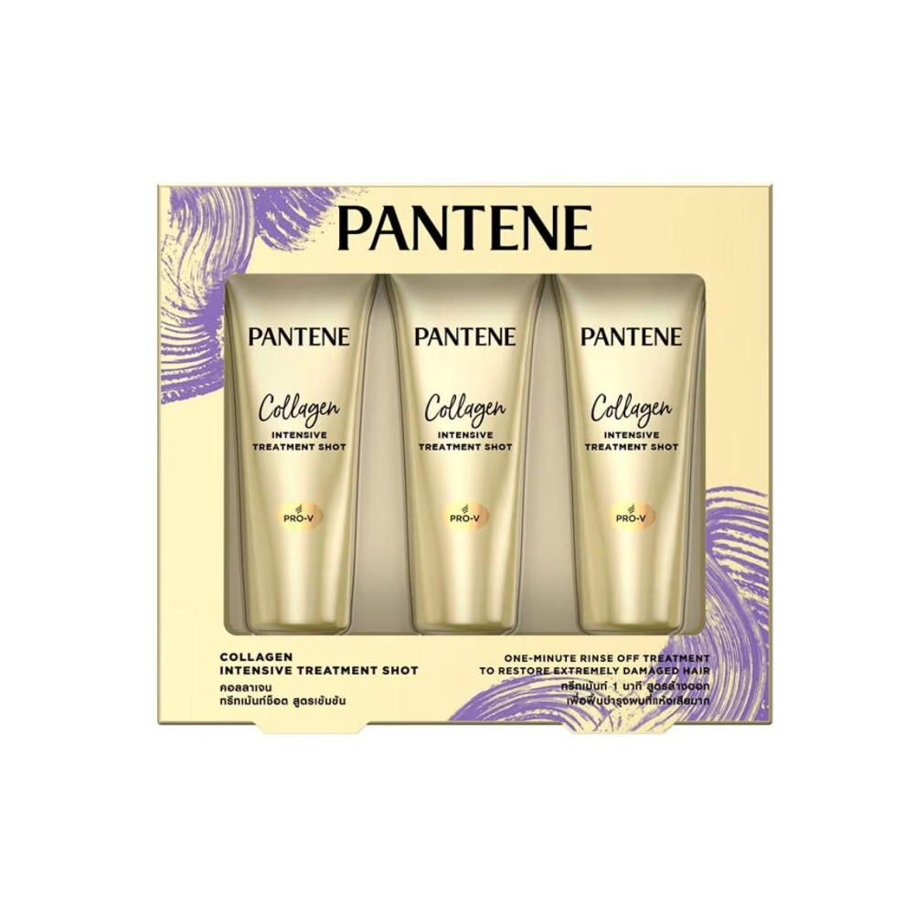 Pantene Collagen Intensive Shot Treatment Set Professional Hair Strengthening and Damage Repair for Healthy, Resilient Locks