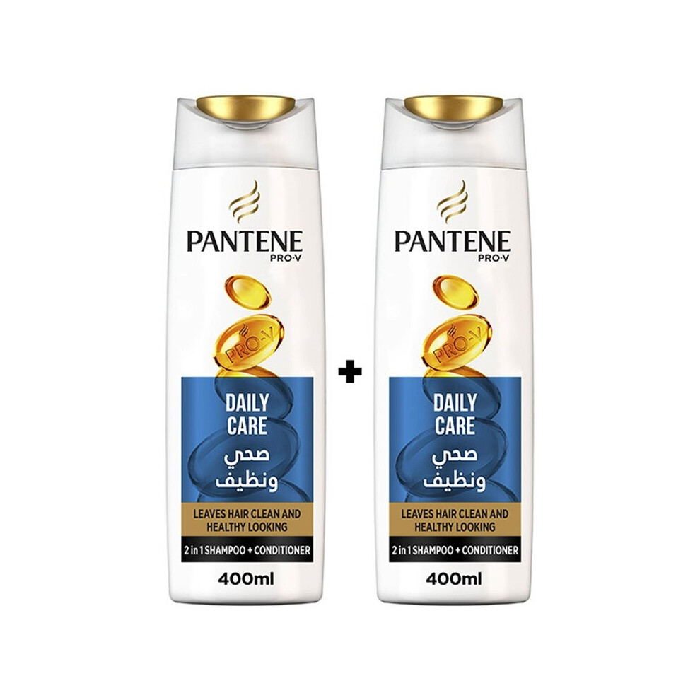 Pantene 2-Piece Shampoo And Conditioner Set Daily Nourishment and Hydration for All Hair Types, Perfect for Family Use - 400+400ml