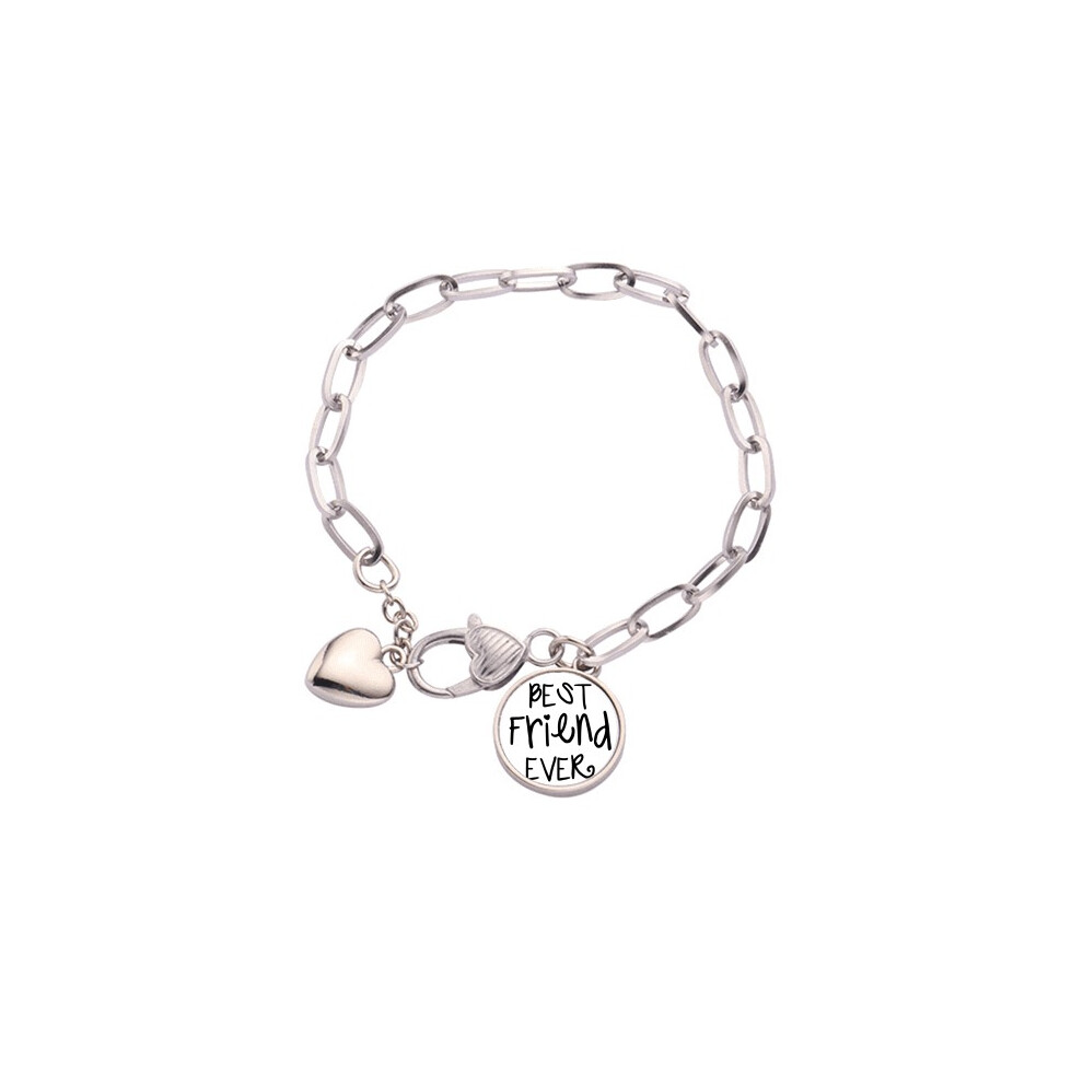 Photos - Bracelet Friendship Best Friend Ever Words Quotes Heart Chain Jewelry Charm Fashion