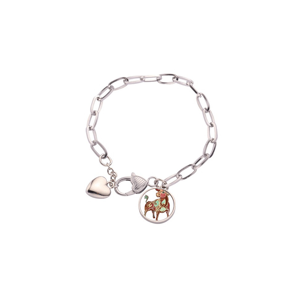 Photos - Bracelet Taurus Constellation Zodiac Symbol Heart Chain  Jewelry Charm Fashion