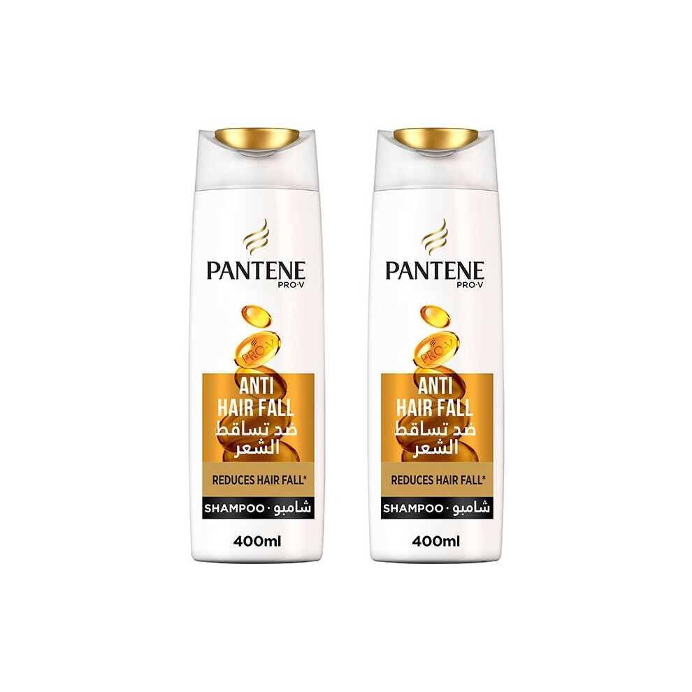 Pantene Anti-Hair Fall Shampoo Enhanced Strength and Volume for Thinning Hair, Perfect for Daily Care Routine - 400ml Pack Of 2