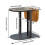 Narrow Side Table Bedside Table with Magazine Rack  Saddle Leather 3