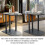 Narrow Side Table Bedside Table with Magazine Rack  Saddle Leather 6