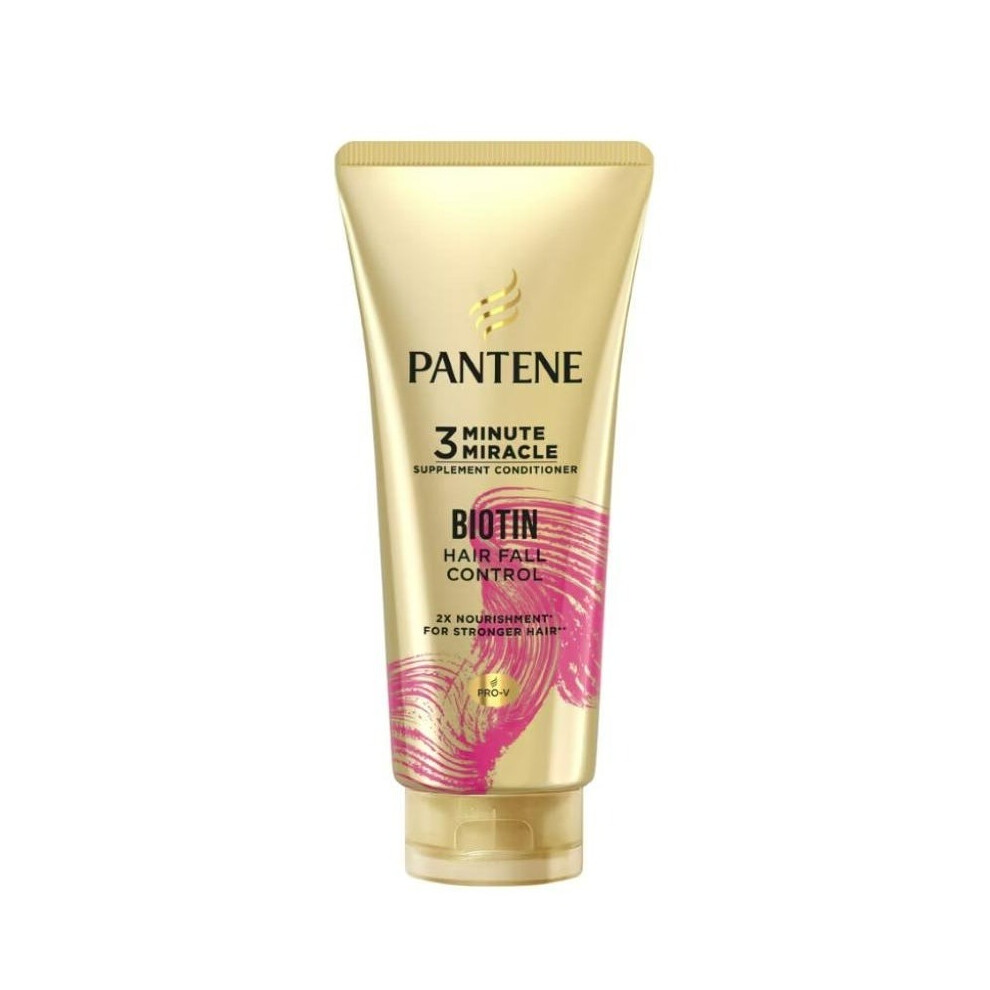 Pantene 3 Minute Miracle Conditioner Hair Fall Control Biotin Strength Hair Care Quick Action Formula for Stronger Hair - 300ml