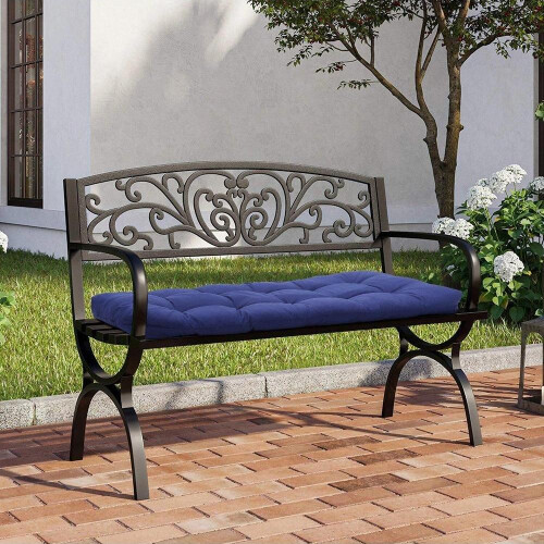 Living And Home (Navy Blue) Outdoor Patio Bench Seating Cushion