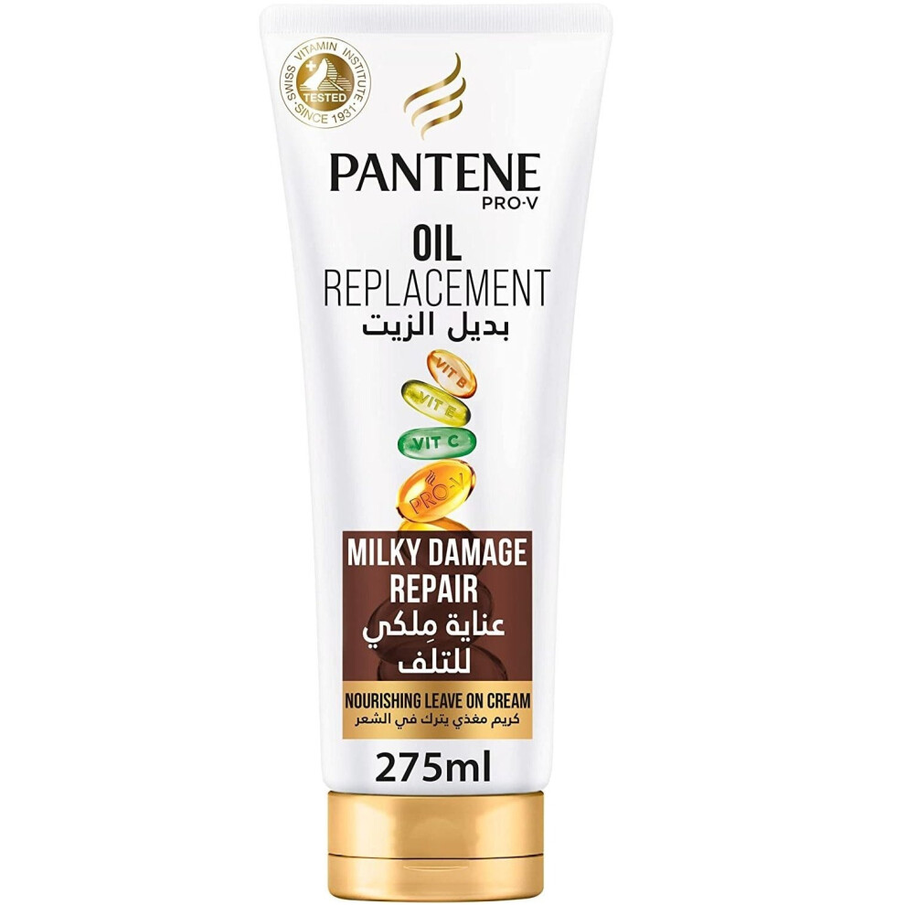 Pantene Pro V Milky Damage Repair Oil Replacement Leave In For Damaged Hair Intensive Nourishment For Beautiful Locks - 275Ml