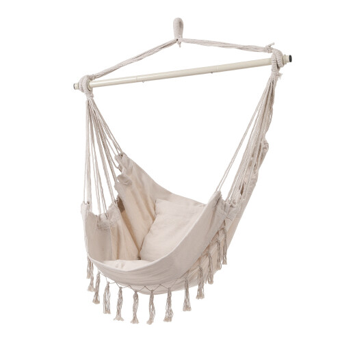 Living And Home (White) Garden Hanging Canvas Hammock Swing Chair 2