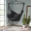 Living And Home (Dark Grey) Garden Hanging Canvas Hammock Swing Chair 1
