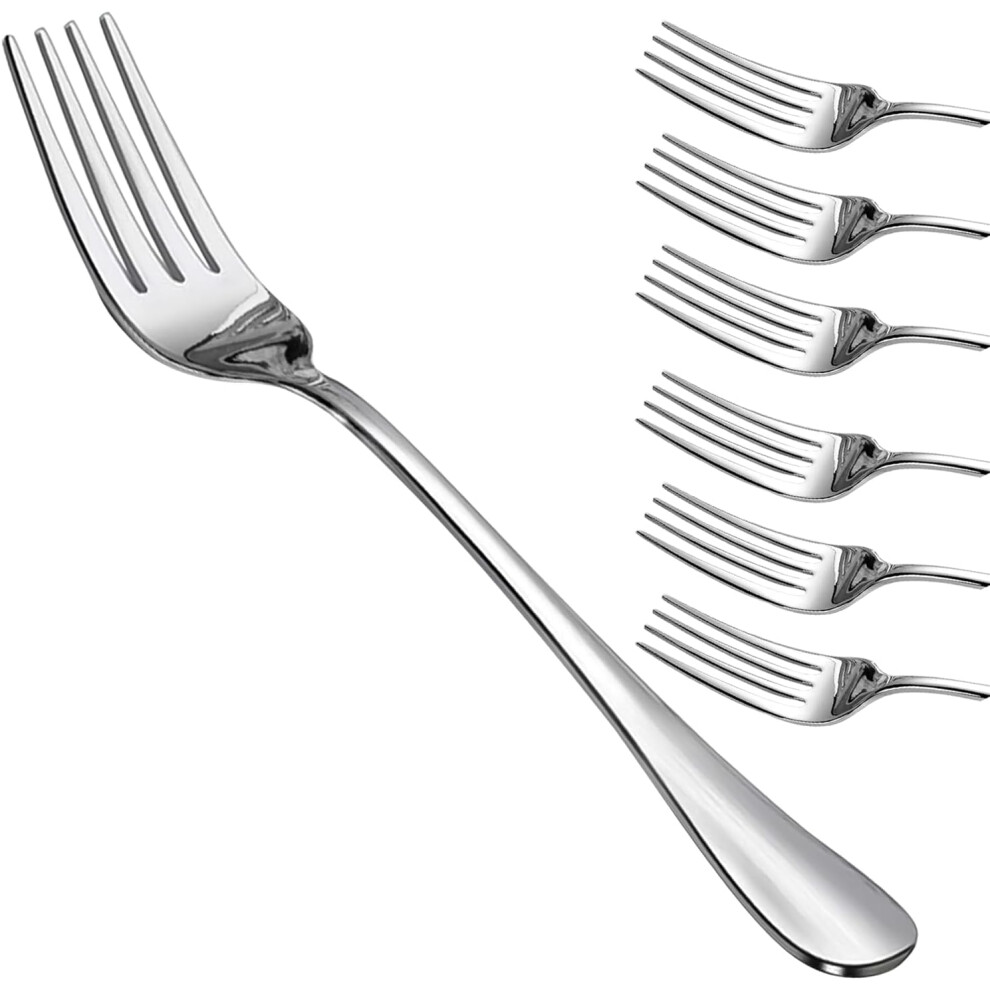 AEX Premium Heavy-Duty Stainless Steel Dinner Forks Set of 6 - Silver