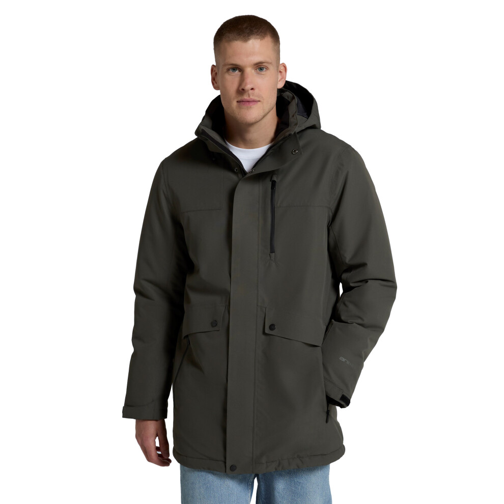 (XS, Dark Khaki) Animal Mens Lisbon Waterproof Parka