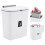 Living And Home White Kitchen Compost Bin Hanging Trash Can with Removable Inner Bin 1
