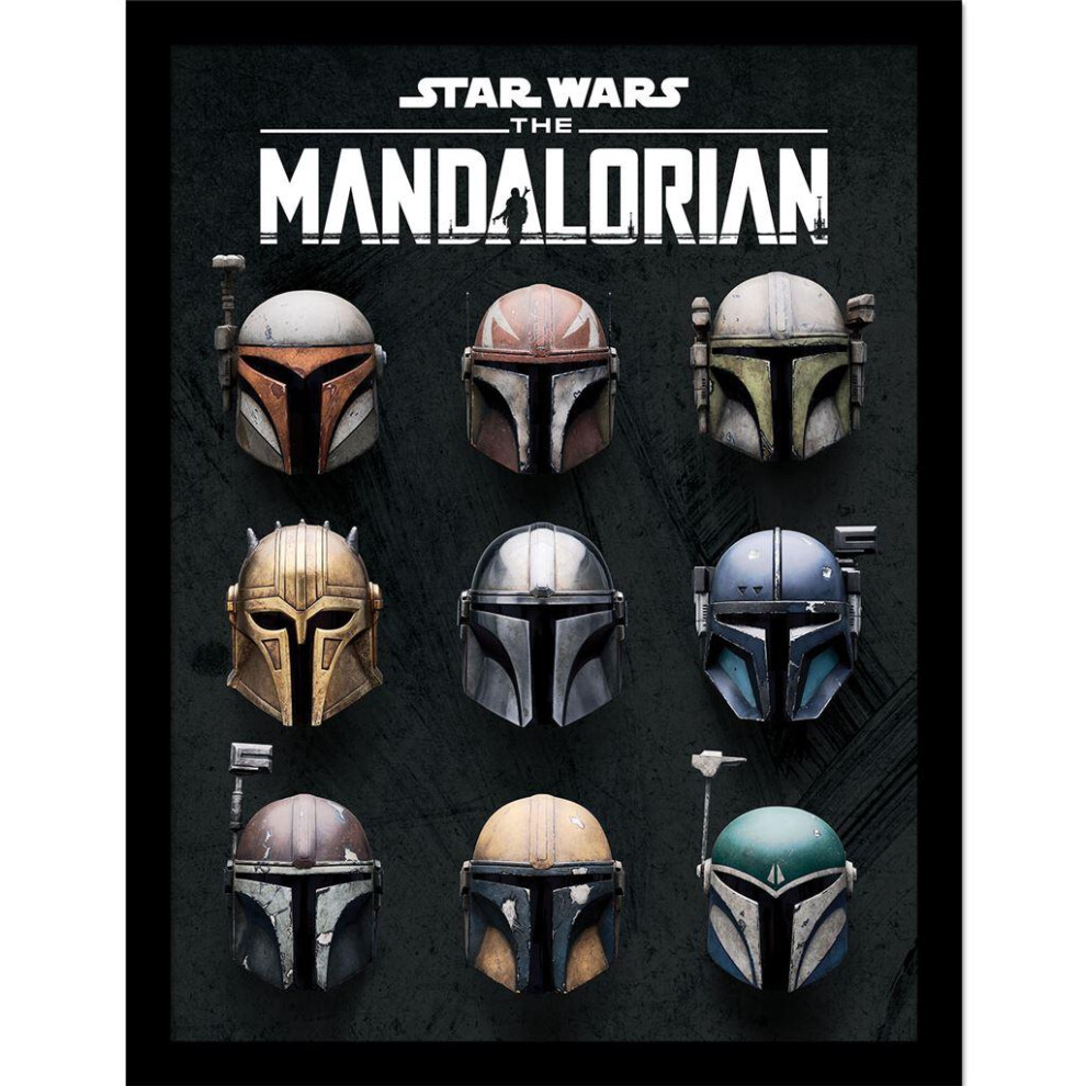 Star Wars The Mandalorian Helmet Framed Print