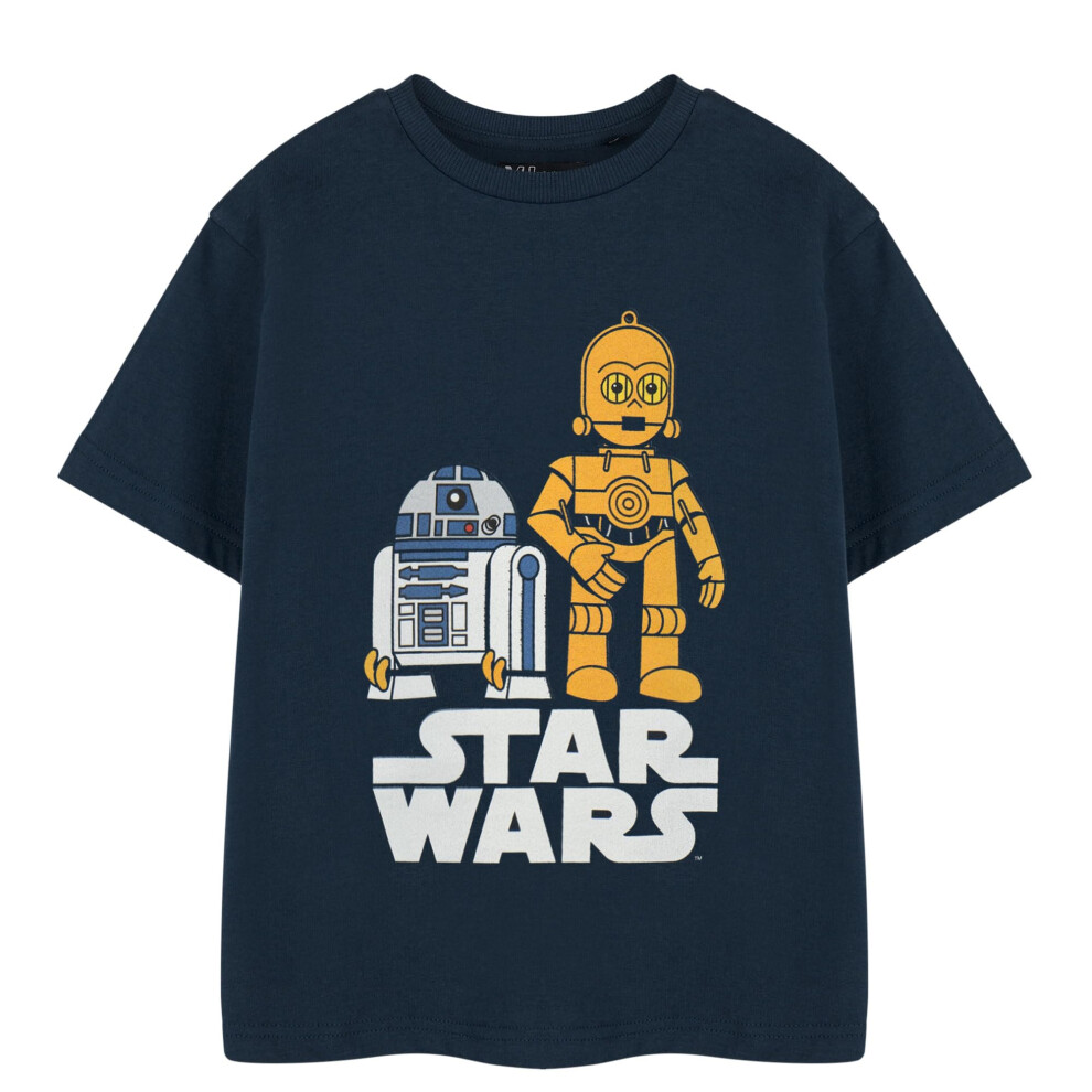 (5-6 Years, Navy) Star Wars Boys R2-D2 & C3PO Short-Sleeved T-Shirt