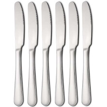 AEX 6x Stainless Steel Dinner Knife Set - Polished, Dishwasher Safe