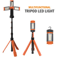 Rechargeable LED Work Light Tripod Stand Camp Work Site Cordless Emergency Light