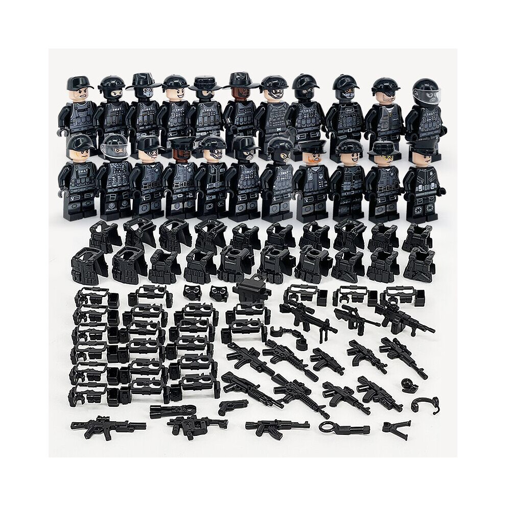 22 Black Special Police Mini Doll Toys Mini Doll Children's Gifts