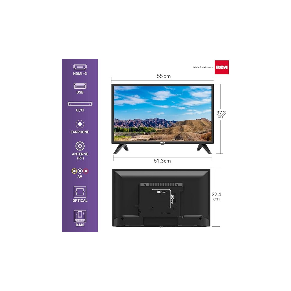 rca-roku-tv-24--smart-tv--24-inch-hd-tv-with-apple-tv--bbc-netflix-freeview--dvb-t2-t-dolby-audio-3-x-hdmi-1-x-usb-port--ideal-large-screen-tv