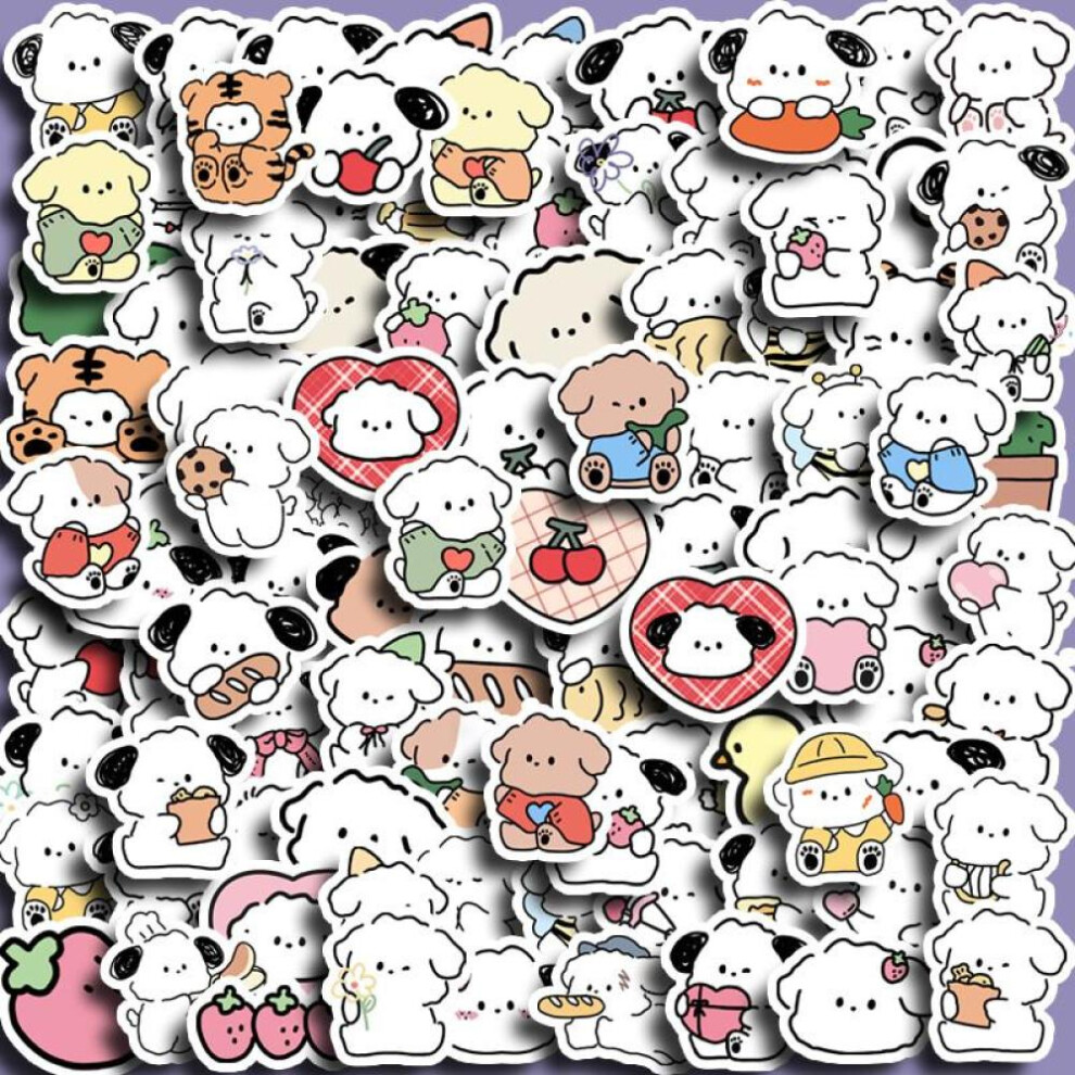 100pcs Cute Little Dog Animals Stickers Children&apos;s Diy Computer Decoration Sticker Student Stationery