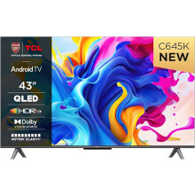 TCL 43C645K 43-inch QLED Television, 4K Ultra HD, Android Smart TV